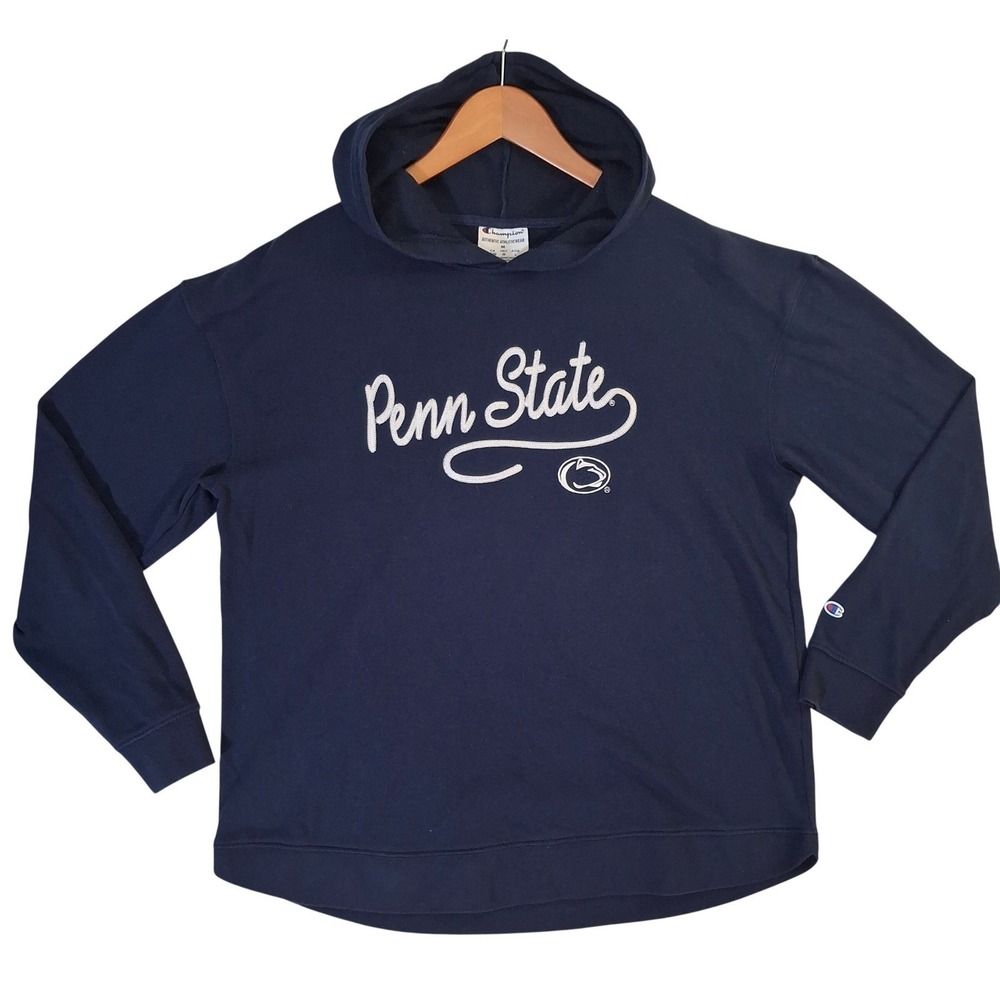 Champion Penn State Nittany Lions Hoodie Men's Medium Navy Blue Script Logo